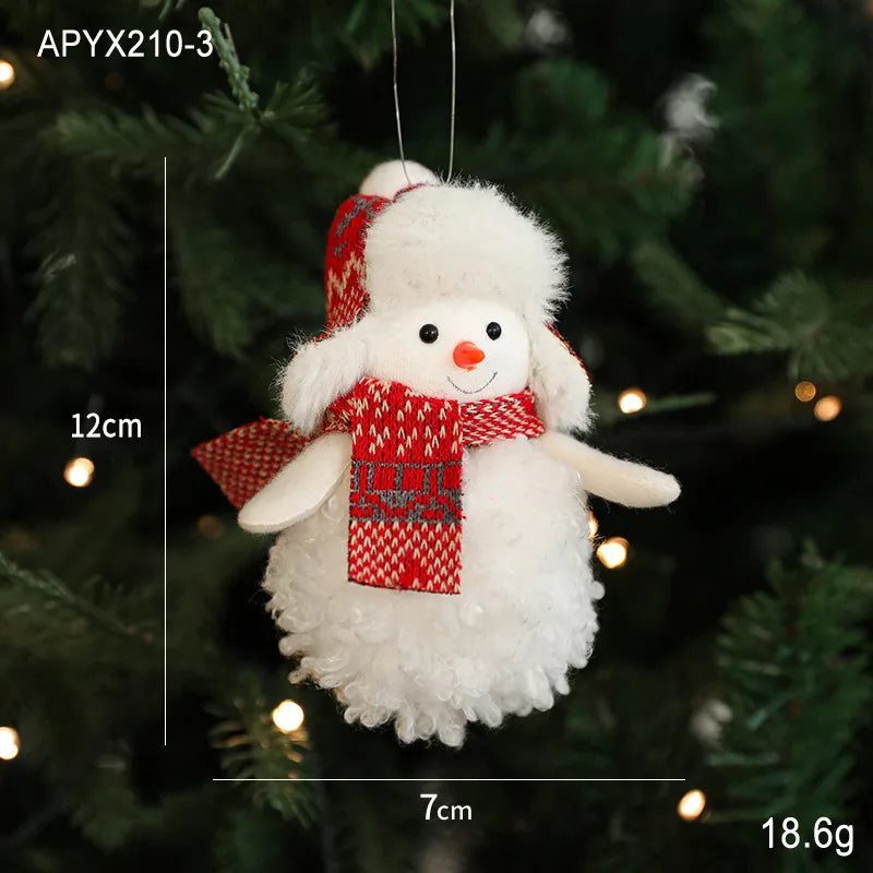 Bestselling Plush Christmas Decoration Red Snowman Christmas Tree Ornament Desktop Display Modern Artistic Festive Decor