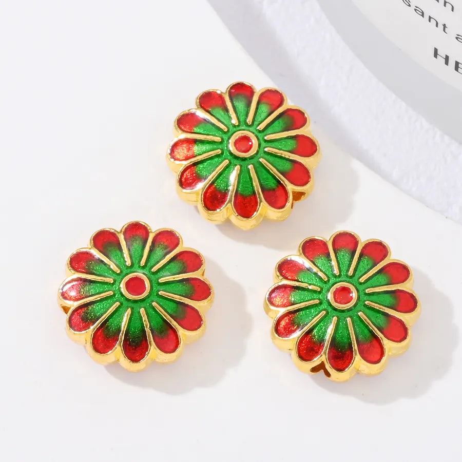 3 Pieces 11*11mm Hole Under 1mm Alloy Flower Beads