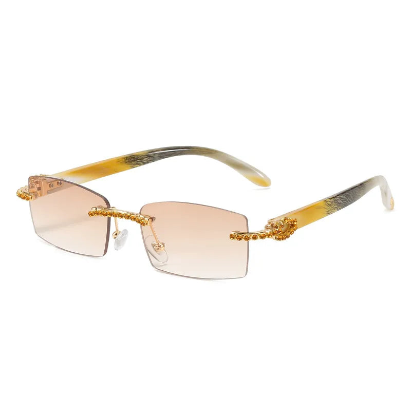 Retro Vacation Rectangle Pc Square Frameless Men's Sunglasses