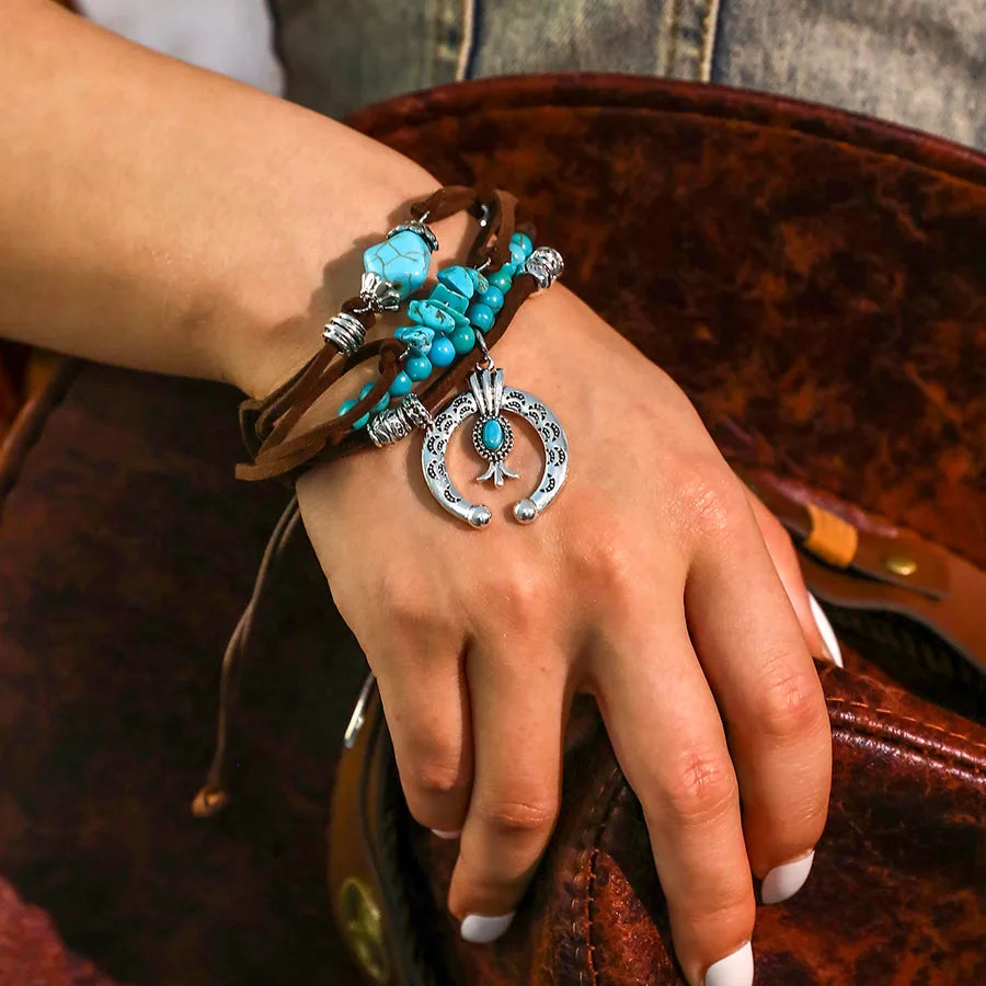 Vintage Style Ethnic Style Geometric Alloy Leather Women's Bracelets