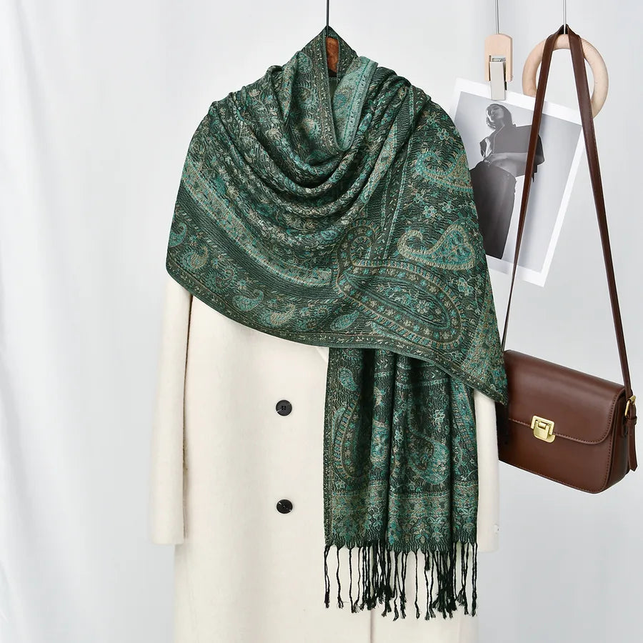 Women's Casual Ethnic Style Solid Color Polyester Scarf