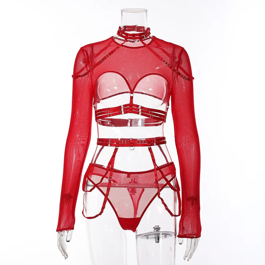 solid color wireless bra round neck sexy polyester low waist briefs sexy lingerie