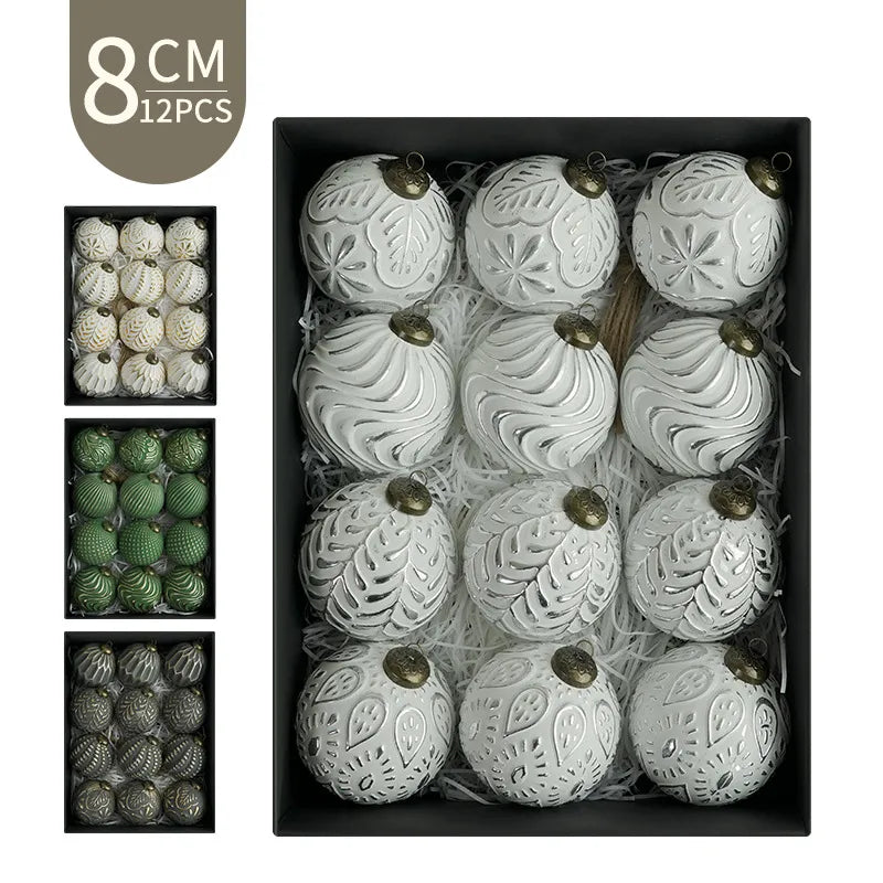 Decorative Antique Christmas Ball Ornaments 8cm Size American Style Christmas Tree Hanging Decorations And Display Pieces