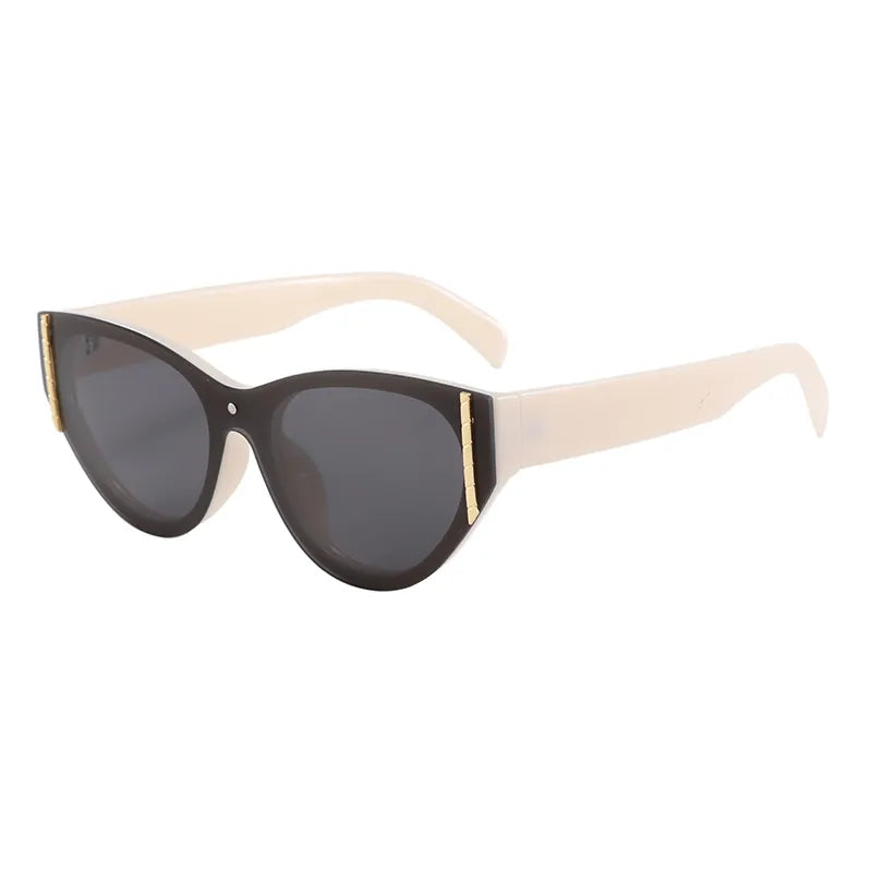 Streetwear Affordable luxury style Advanced Sense Solid Color Pc Cat Eye Full Frame Women's Sunglasses