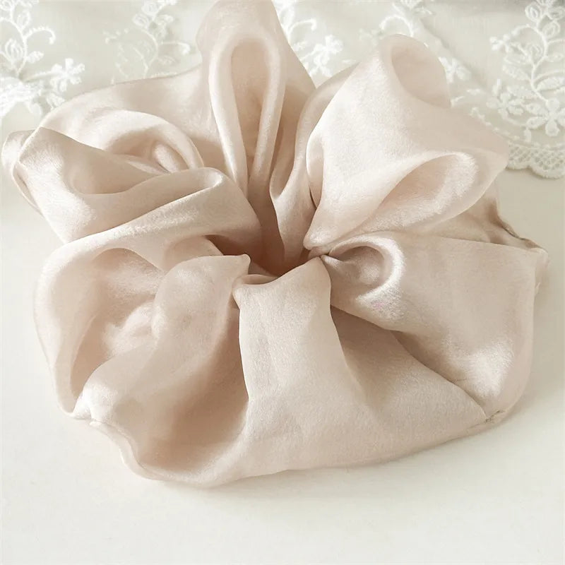 Elegant Lady Simple Style Women's Solid Color Gauze Hair Tie