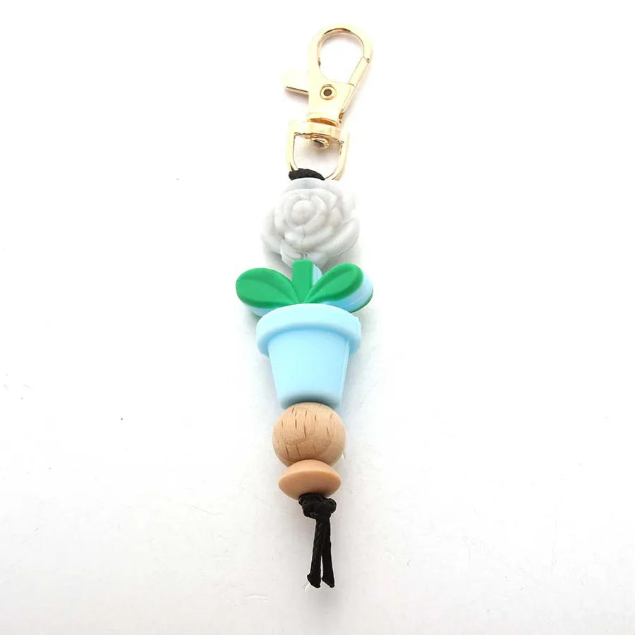 Sweet Flower Silica Gel Women's Bag Pendant Keychain