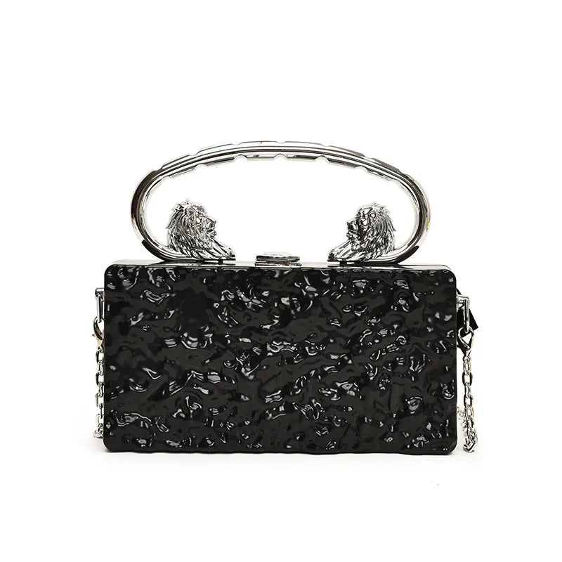 Gold Silver Rose Red Arylic Solid Color Square Evening Bags