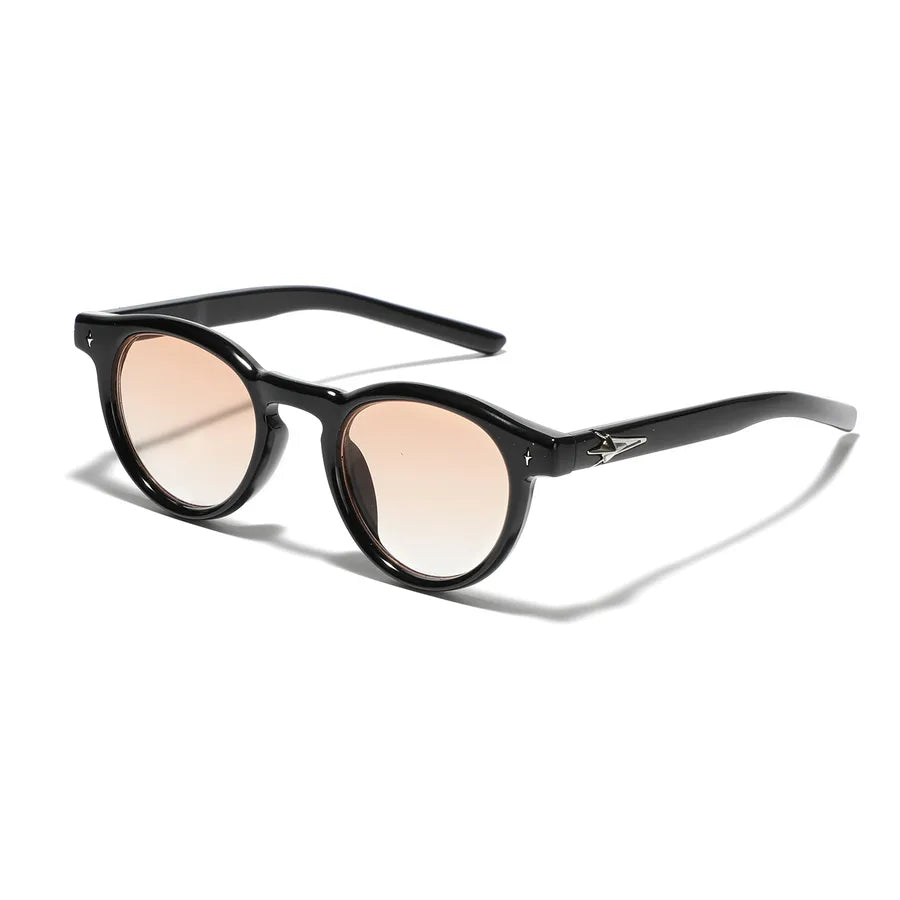 classic style solid color ac round frame full frame men's sunglasses