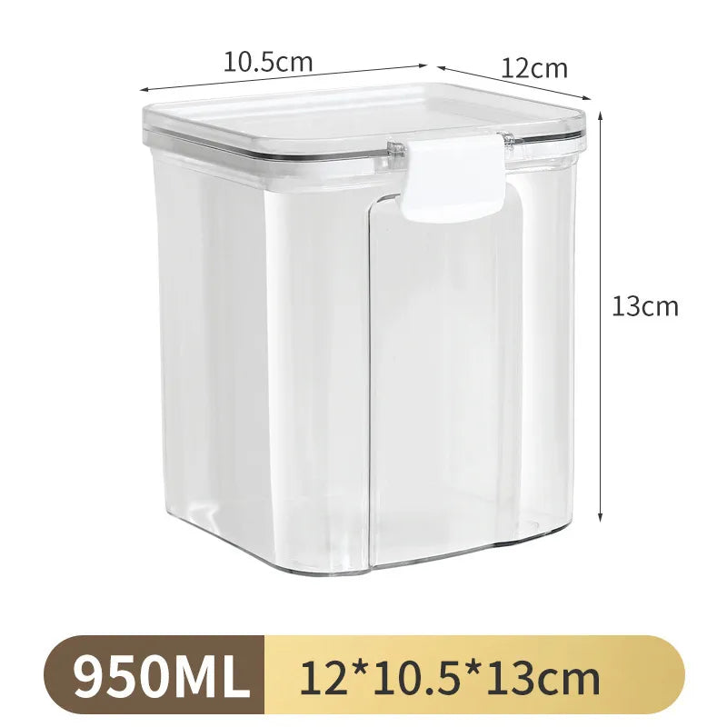 White sealed jar transparent storage box moisture-proof snack dry goods tea storage jar plastic jar grains kitchen