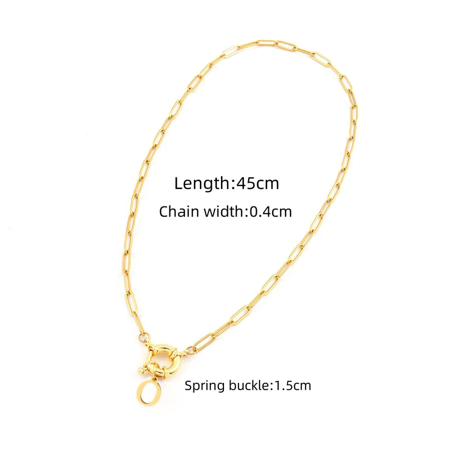 Wholesale Jewelry Elegant Simple Style Classic Style Letter 201 Stainless Steel 304 Stainless Steel Copper Paperclip Chain Pendant Necklace