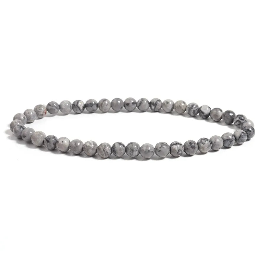 Explosions 4mm Natural Stone Mini Energy Bracelet Women's Gone Beads Semi-precious Stacked Jewelry Bracelet
