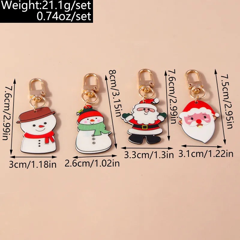 Classic Style Santa Claus Zinc alloy Christmas Keychain