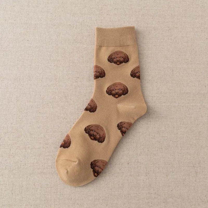 Elegant Lady Unisex Dog Cotton Ankle Socks A Pair