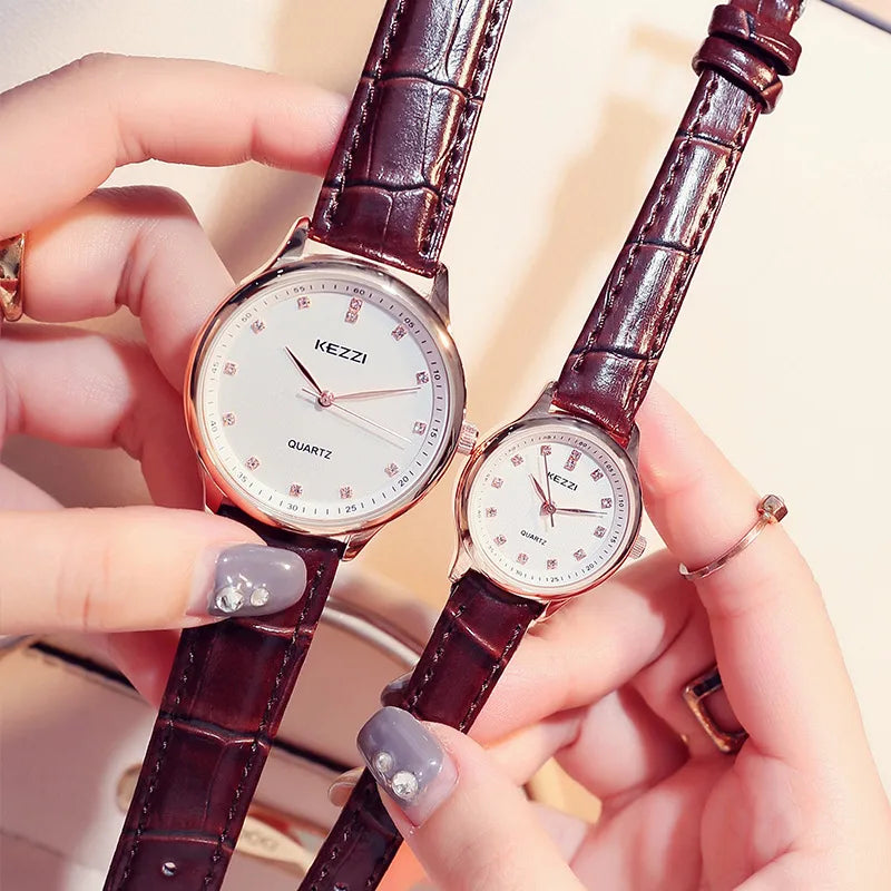 simple style solid color buckle quartz men's watches