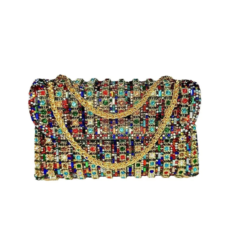 New Full Drill Handbag Diamond Embedded Underarm Evening Bag Women's Socialite Ball Gown Single Shoulder Crossbody Dinner Bag