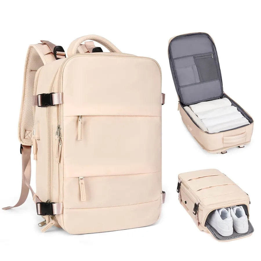 Solid Color Travel Daily Women's Backpack