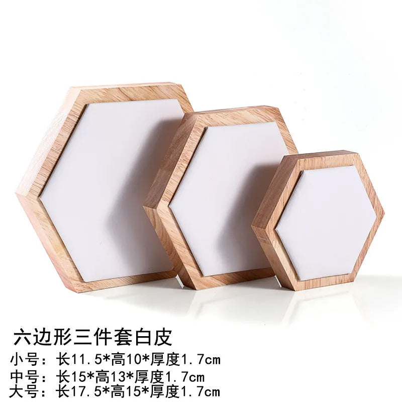 Jewelry Display Stand Earring Bracelet Necklace Ring Holder Wooden Hexagonal Structure Academic Style Crafted From Solid Wood