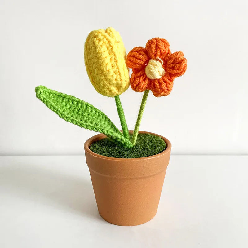 sweet flower knit imitation plants