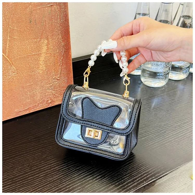 Summer New Crossbody Bag Cute Stylish Bag Pearl Classic Style Chain Transparent Handbag Shoulder Bag
