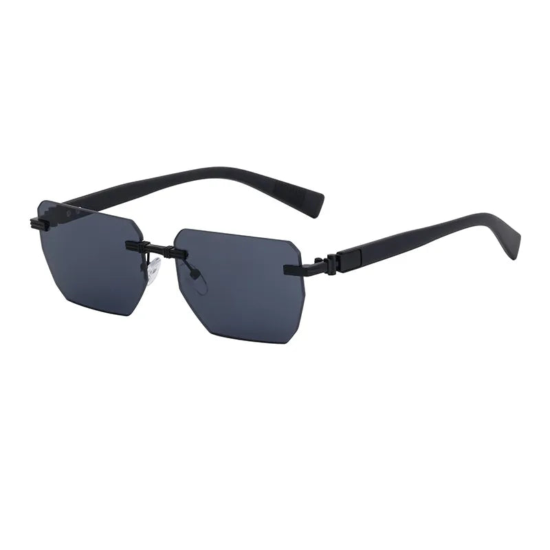 Vacation Solid Color Tinted Lenses Square Frameless Men's Sunglasses