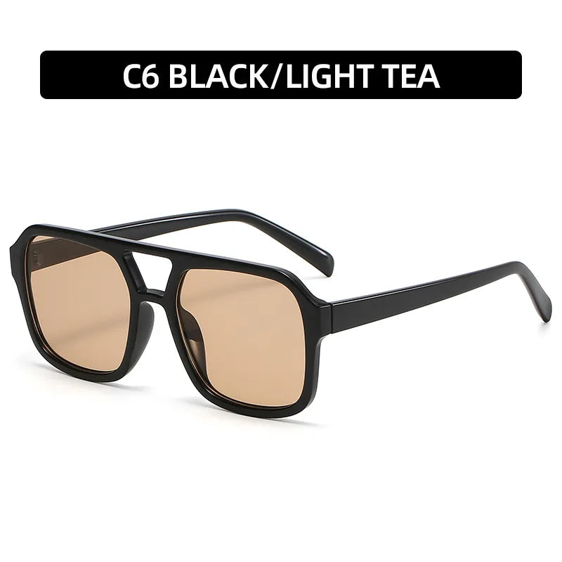 women's casual fashion sports geometric resin square full frame sunglasses