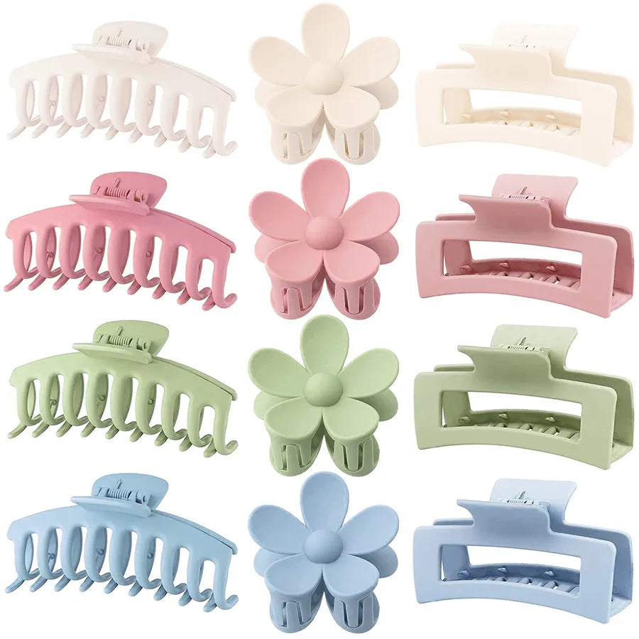 Hot Large Grip Suit Seamless Back Head Frosted Claw Clip Rectangular Shark Clip Hair Accessories Wholesale