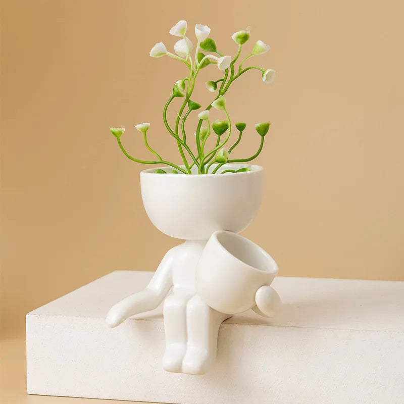 classic style solid color ceramics vase artificial decorations
