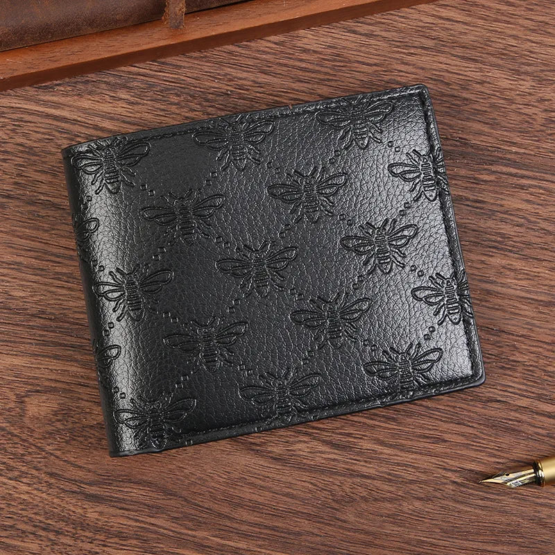 Men's Solid Color Pu Leather Open Small Wallets