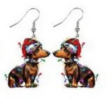 Cartoon Christmas Tree Deer Cow Cat Rainbow Earrings Women's Acrylic Animal Zodiac Letter Number Text Design Jewelry Accessories