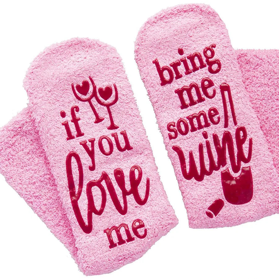 unisex retro letter terry fabric polyester printing crew socks