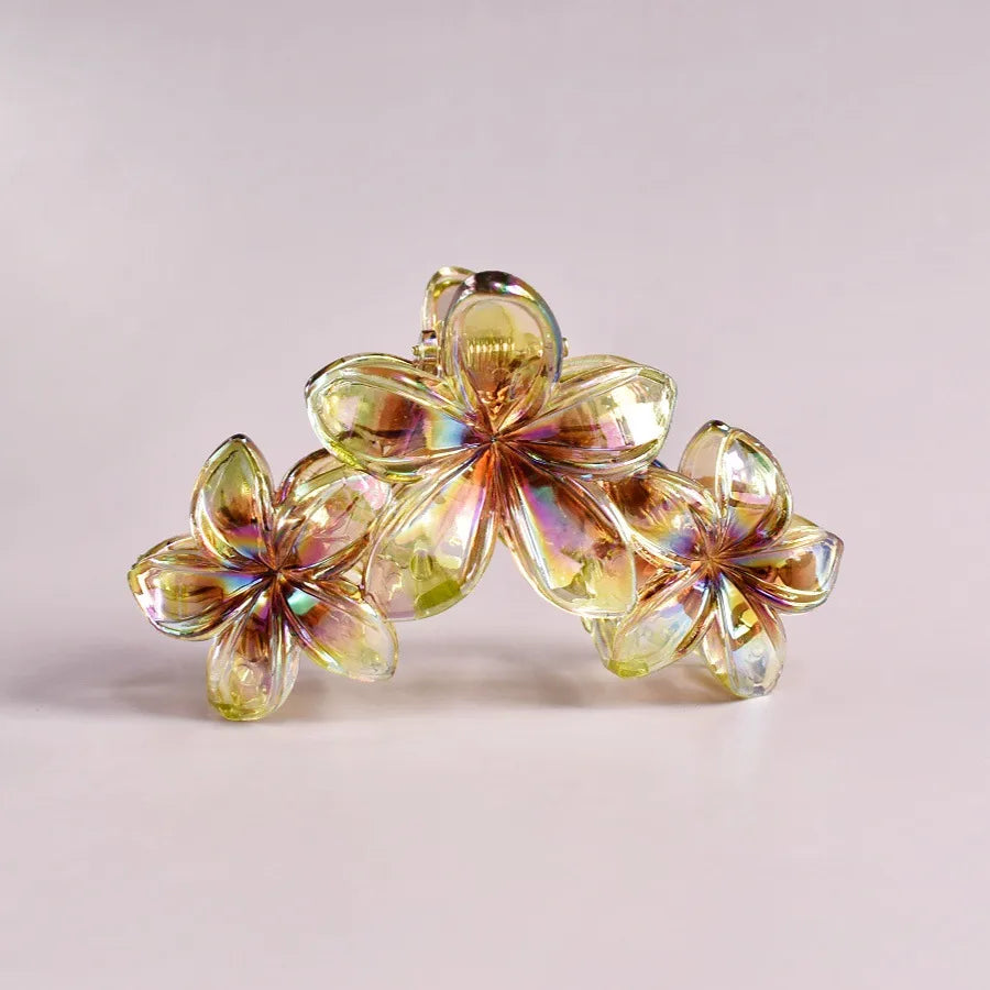 Elegant Women's Plumeria Plastic Hair Claws