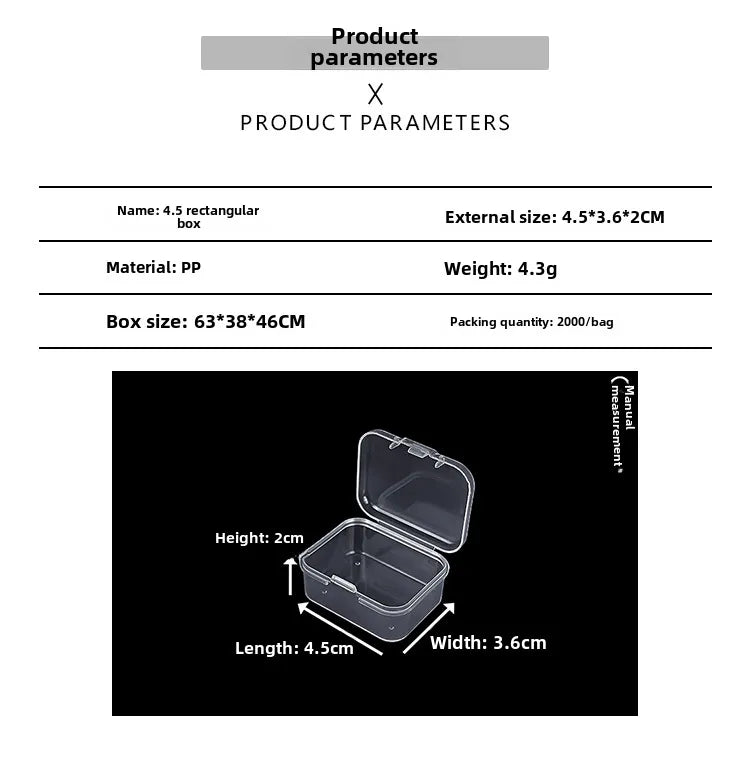 Transparent plastic packaging box hardware tools sample display box parts packaging box accessories Finishing Card storage box