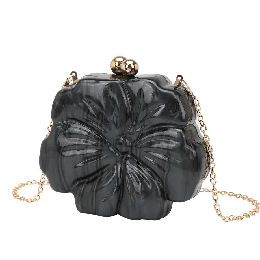 White Pink Black Arylic Solid Color Round Evening Bags