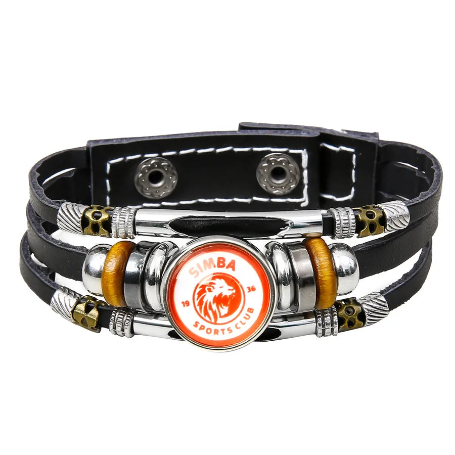 Hot Sale Viking Pirate Compass Pattern Leather Bracelet   Retro Multi-Layer Beaded Bracelet