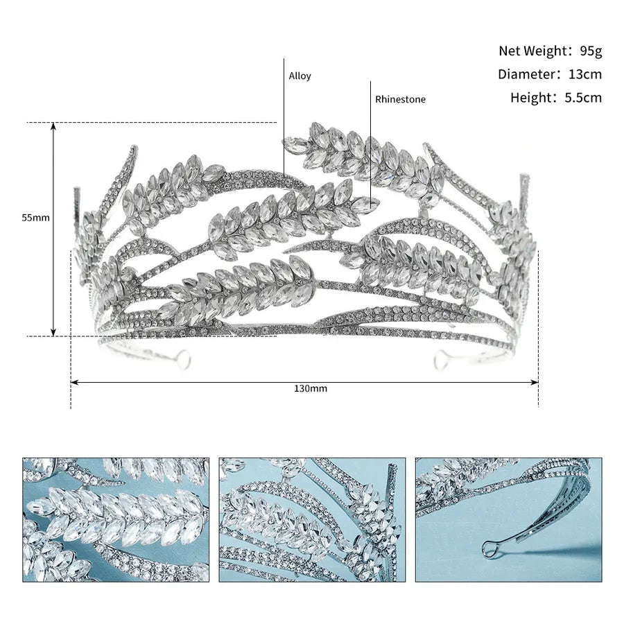 korean headdress wheat ear rhinestone bridal crown wedding dress accessories
