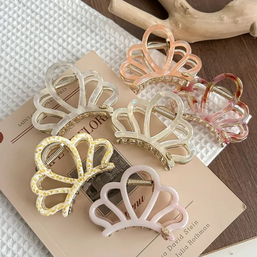 New Metal Crown Hair Clip Simple Versatile Medium Size Alloy Hair Gripper Small Size Top Clip Hair Accessory For Women