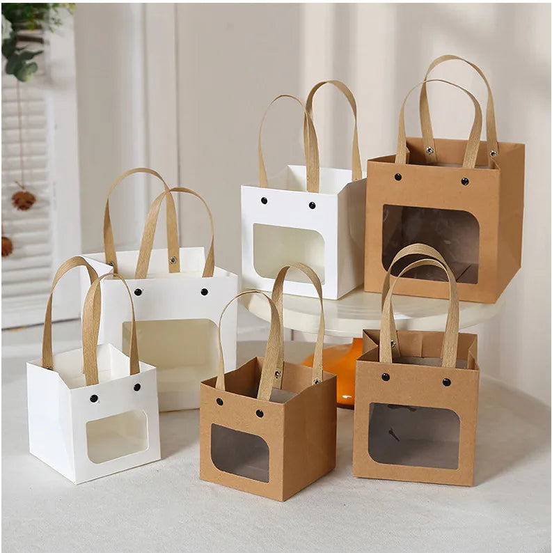 retro solid color paper gift bags