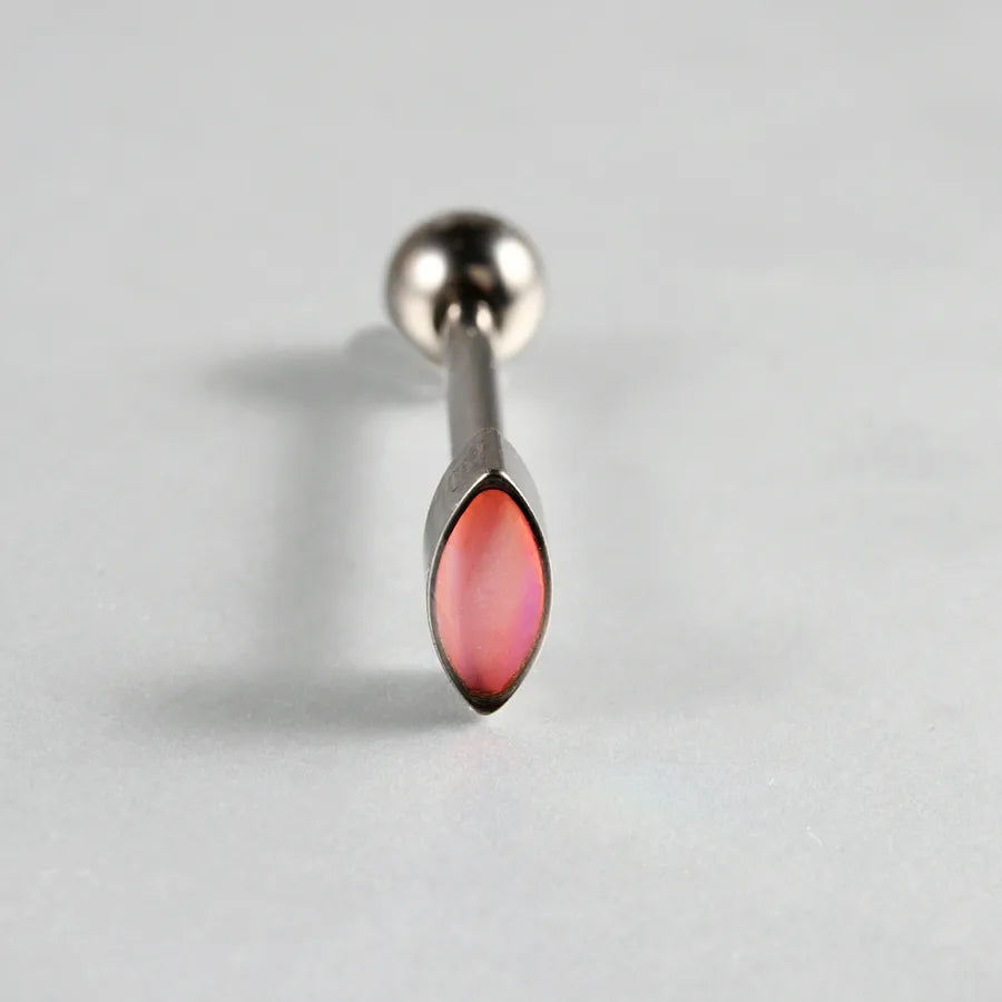 1 Piece Lip Rings Casual Elegant Vacation Coffin Horse Eye G23 Titanium Resin Opal Polishing Resin Opal Tongue Rings