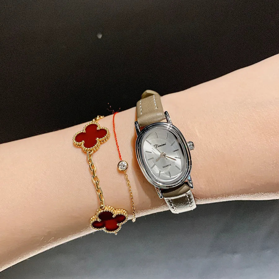 Simple Style Solid Color Buckle Quartz Watch Women's Watches