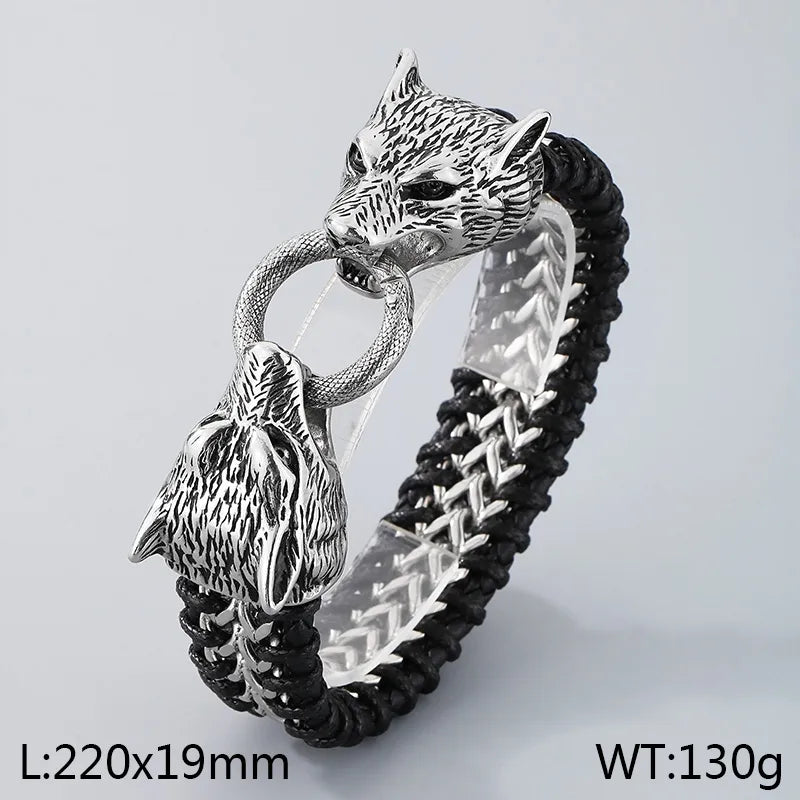 Business Streetwear Skull 304 Stainless Steel 18K Gold Plated Halloween Men's Bracelets
