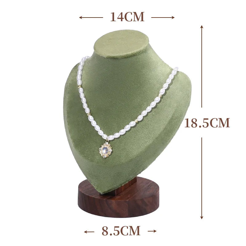 Walnut Wood Necklace Display Stand Portrait Neck Model Jewelry Stylist Showoff High-End Sensation Integrated Design Display Rack