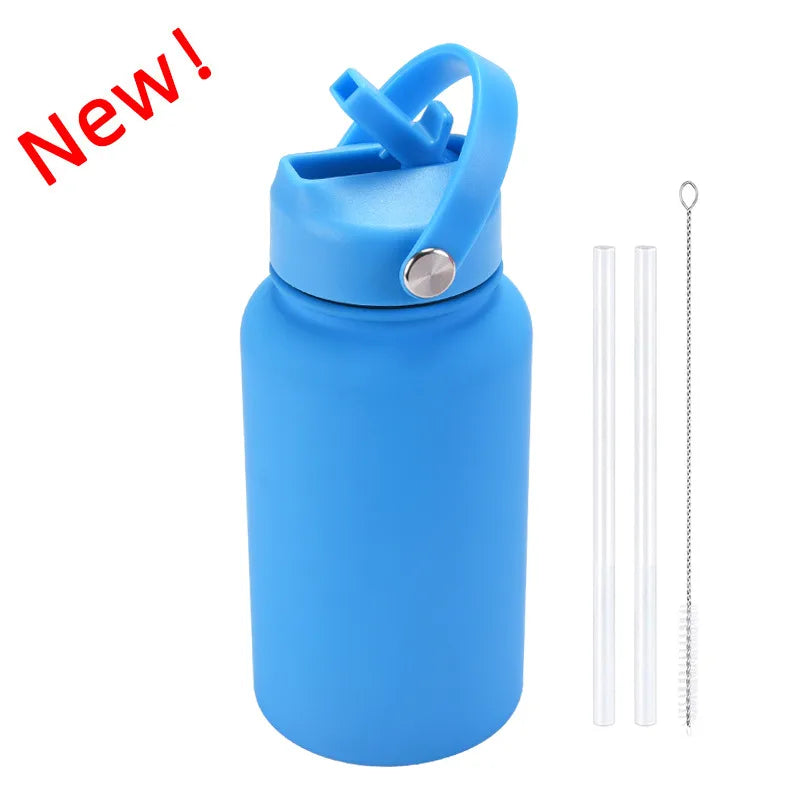casual solid color stainless steel water bottles
