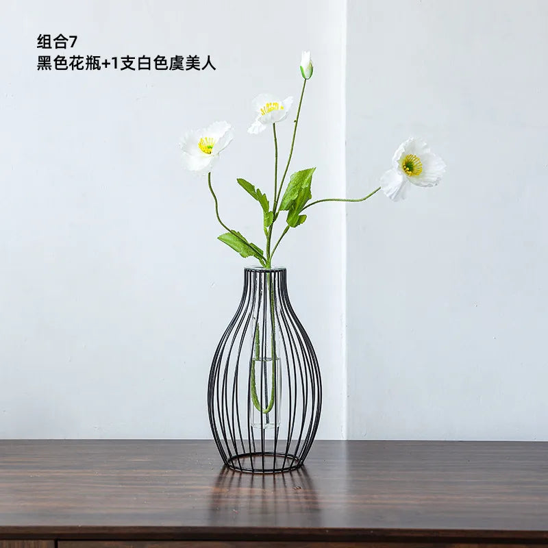 Simple Style Irregular Iron Vase Artificial Decorations