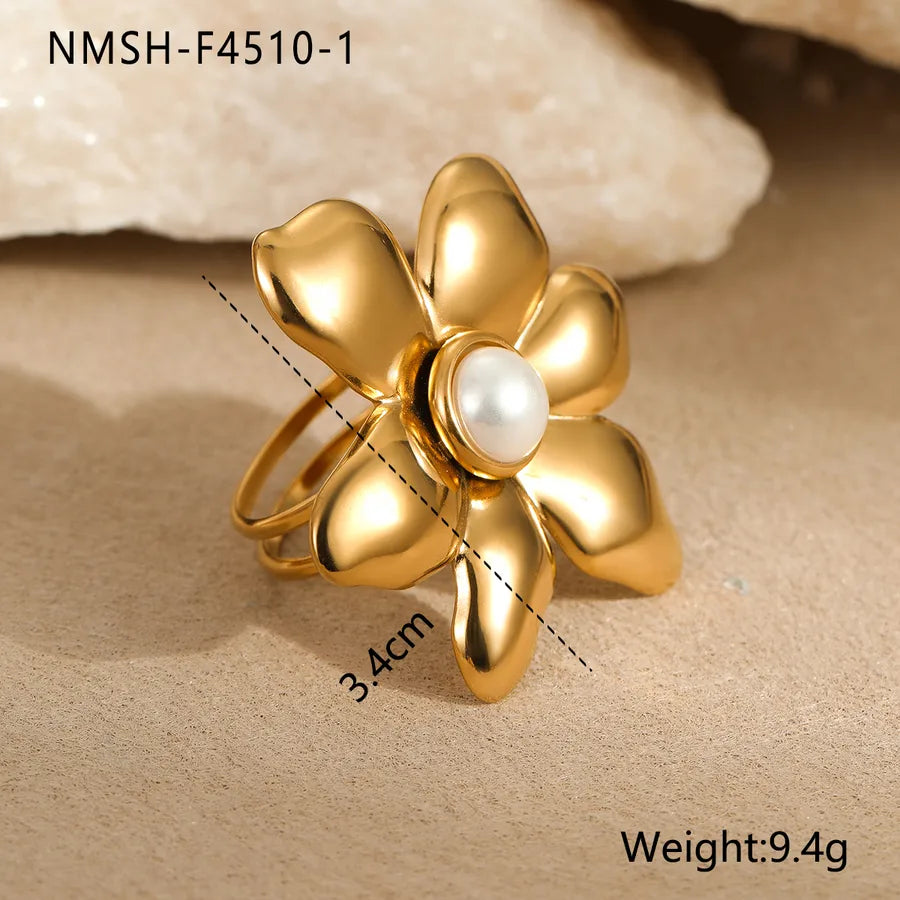 Wholesale Jewelry IG Style Elegant Glam Flower Butterfly Bow Knot 304 Stainless Steel Open Rings