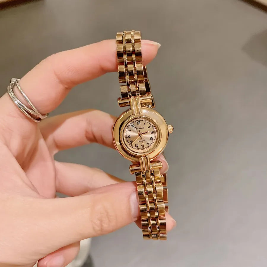 Classic Style Color Block Solid Color Butterfly Double Snap Quartz Watch Women's Watches