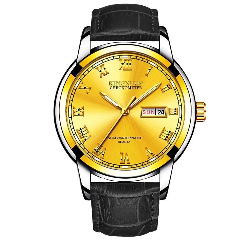 casual solid color double side snaps quartz men's watches