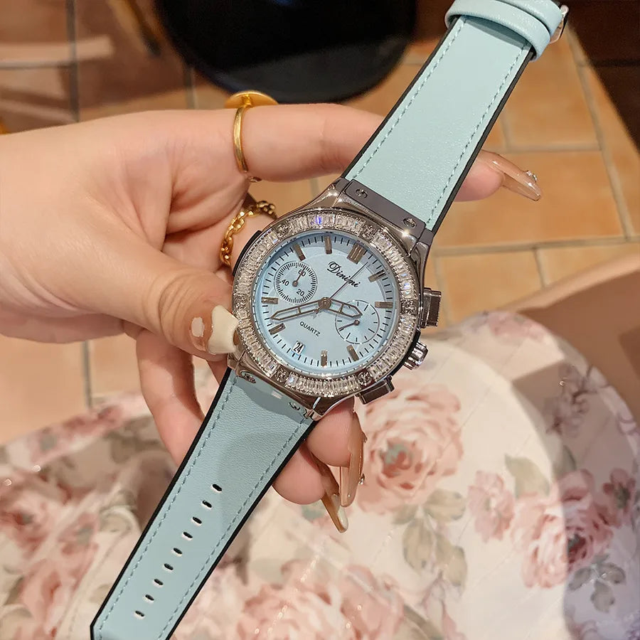 Casual Solid Color Buckle Quartz Women's Watches