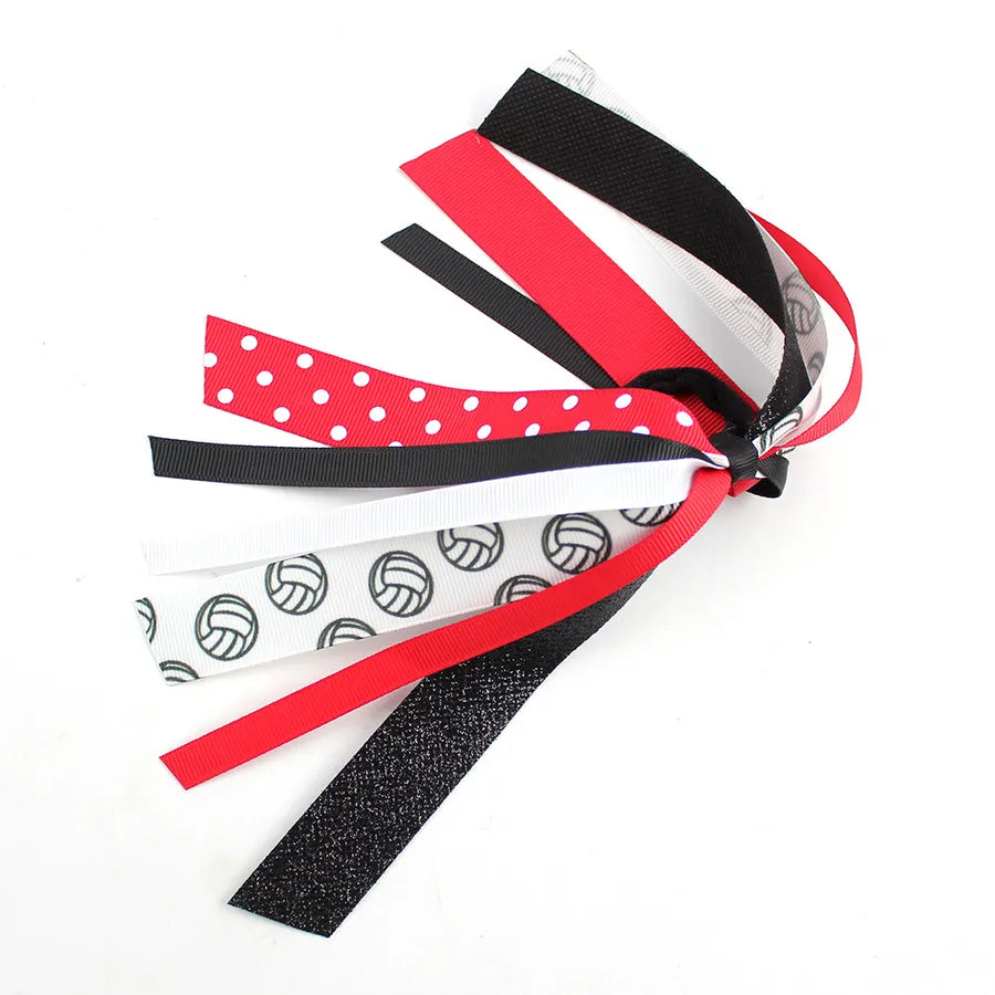 Amazon's Hottest Cheer Ribbon Football Baseball Hair Accessories Game Day Decoration Cheerleading Headdress Ponytail Decoration