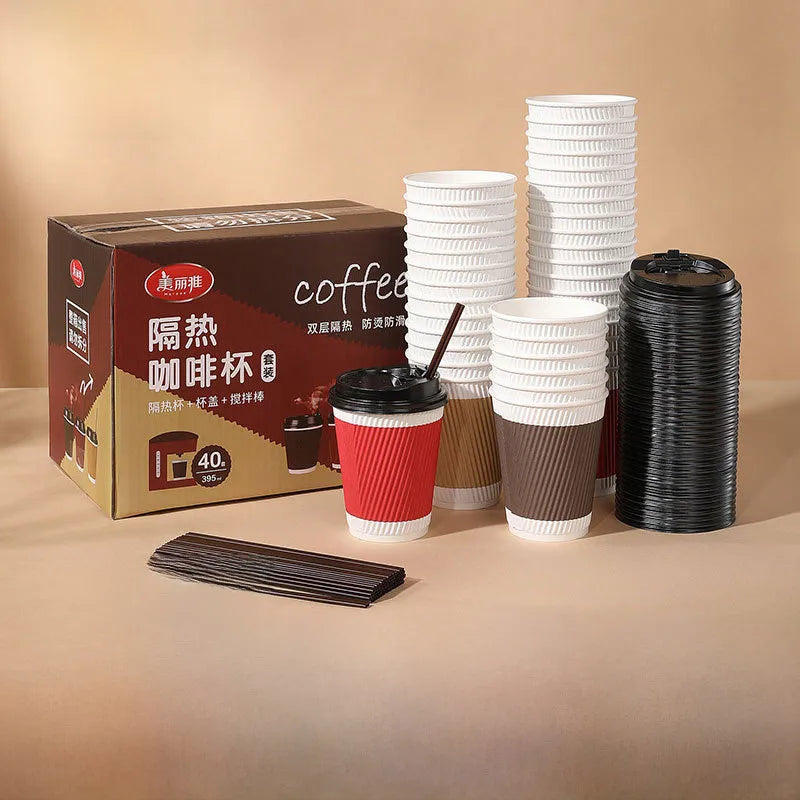 Coffee Cup with Lid 40 each pack