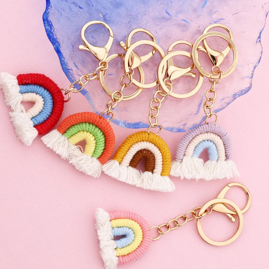 Casual Cute Rainbow Alloy Bag Pendant Keychain